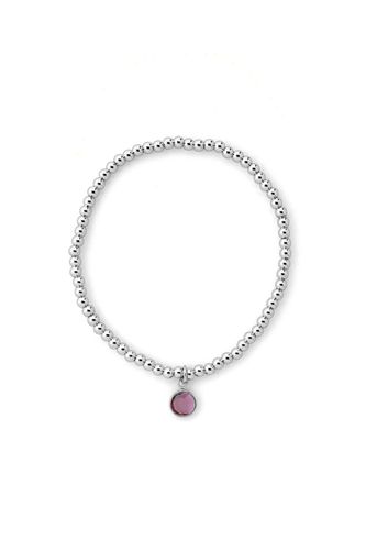Womens February Birthstone Beaded Bracelet Silver Plated - - One Size - Joy by Corrine Smith - Modalova