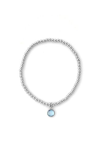 Womens March Birthstone Beaded Bracelet Silver Plated - - One Size - Joy by Corrine Smith - Modalova