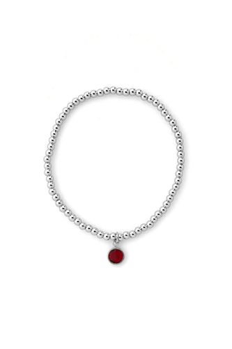 Womens July Birthstone Beaded Bracelet Silver Plated - - One Size - Joy by Corrine Smith - Modalova