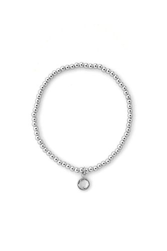Womens April Birthstone Beaded Bracelet Silver Plated - - One Size - Joy by Corrine Smith - Modalova