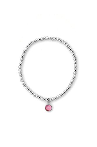 Womens October Birthstone Beaded Bracelet Silver Plated - - One Size - Joy by Corrine Smith - Modalova