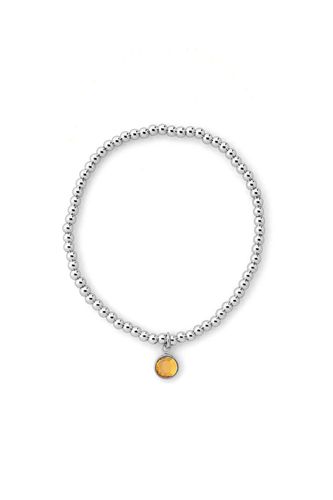 Womens November Birthstone Beaded Bracelet Silver Plated - - One Size - Joy by Corrine Smith - Modalova