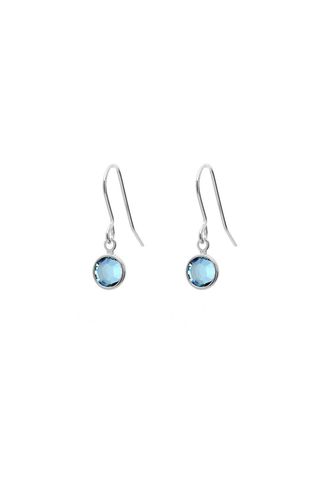 Womens March Birthstone Crystal Drop Earrings Silver Plated - - One Size - Joy by Corrine Smith - Modalova
