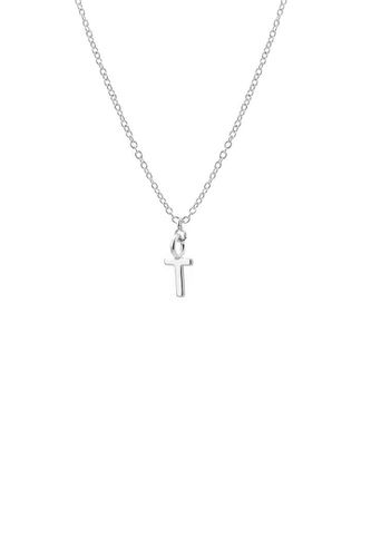 Womens Dainty Initial 'T' Necklace Silver Plated - - 18 inches - Joy by Corrine Smith - Modalova