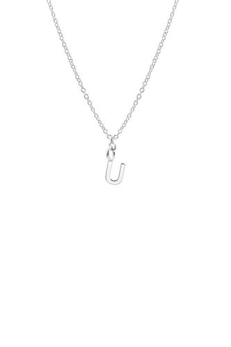 Womens Dainty Initial 'U' Necklace Silver Plated - - 18 inches - Joy by Corrine Smith - Modalova