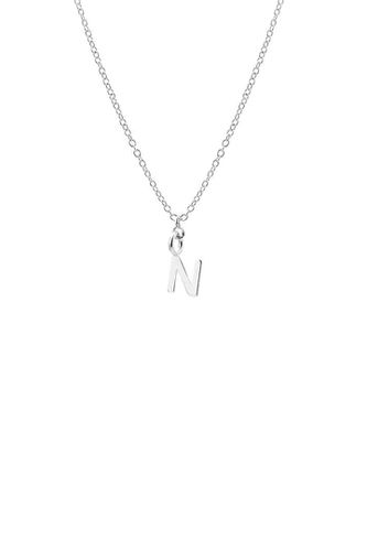 Womens Dainty Initial 'N' Necklace Silver Plated - - 18 inches - Joy by Corrine Smith - Modalova