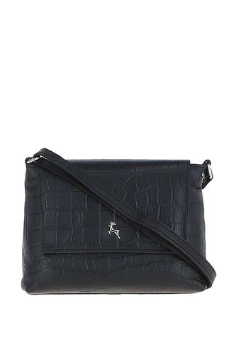 Womens 'Rosea' Flap Over Croc Print Real Leather Shoulder Bag - - One Size - NastyGal UK (+IE) - Modalova