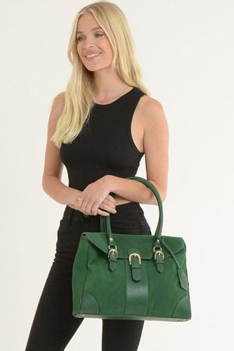Womens 'Onda Opulenta' Flap Over Soft Suede Leather Tote Bag - - One Size - Ashwood Leather - Modalova