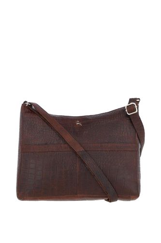 Womens 'Simonetta' Croc Print Real Leather Shoulder Bag - - One Size - NastyGal UK (+IE) - Modalova
