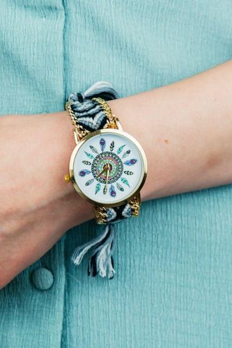 Womens Boho Mandala Art Bohemian Jute Knitted Strap Bracelet Wrist Watch - One Size - NastyGal UK (+IE) - Modalova