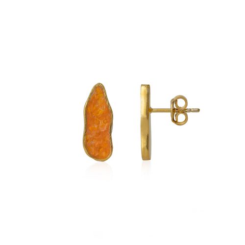 Womens Molten Dripping Coral and Amber Sterling Silver Gold Plated Earring - - One Size - NastyGal UK (+IE) - Modalova