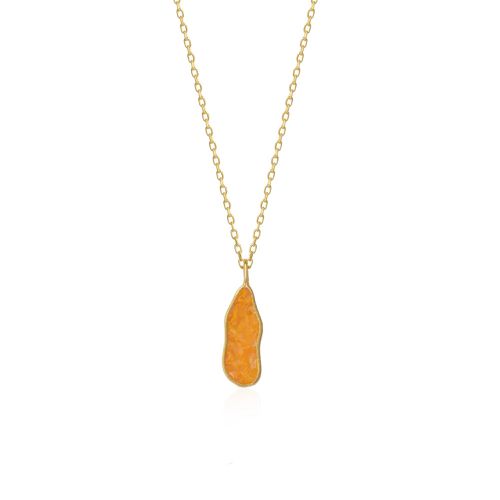 Womens Molten Coral and Amber Sterling Silver Gold Plated Pendant Necklace - - One Size - NastyGal UK (+IE) - Modalova