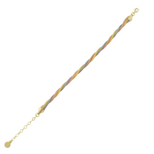 Womens Twisted Rope 3 Color Gold Rose Gold Sterling Silver Handcrafted Bracelet - - One Size - NastyGal UK (+IE) - Modalova