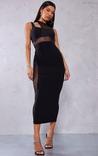 Womens Slinky Mesh Insert Racer Midaxi Dress - 12 - NastyGal UK (+IE) - Modalova