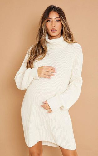 Womens Maternity Cream High Neck Oversized Jumper Dress - - 14 - NastyGal UK (+IE) - Modalova