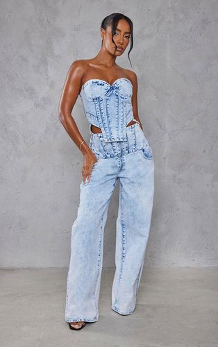 Womens Light Acid Wash Seam Detail Corset Waist Jeans - 10 - NastyGal UK (+IE) - Modalova