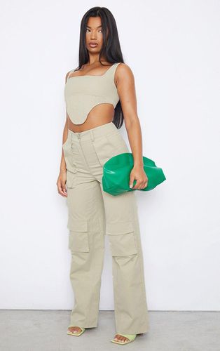 Womens Stone Twill Pocket Detail High Waist Cargo Trousers - - 8 - NastyGal UK (+IE) - Modalova