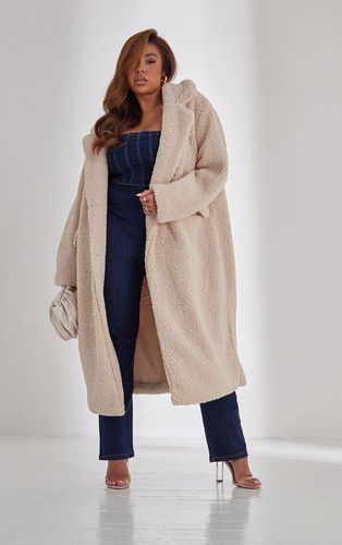 Womens Plus Cream Longline Borg Coat - - 24 - NastyGal UK (+IE) - Modalova