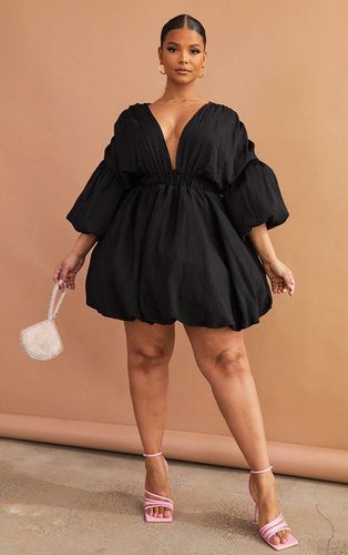 Womens Plus Puff Sleeve Puffball Hem Dress - 28 - NastyGal UK (+IE) - Modalova
