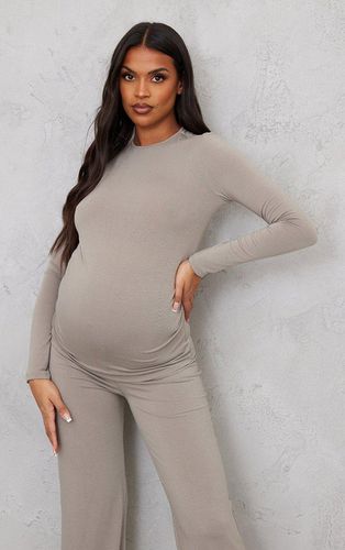 Womens Maternity Moss Sand Cotton Jersey Ruched Bump Longline Top - - 6 - NastyGal UK (+IE) - Modalova
