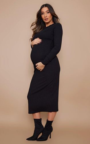 Womens Maternity Ribbed Long Sleeve Midi Dress - 8 - NastyGal UK (+IE) - Modalova