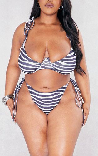 Womens Plus Zebra Tie Side Bikini Bottoms - - 26 - NastyGal UK (+IE) - Modalova
