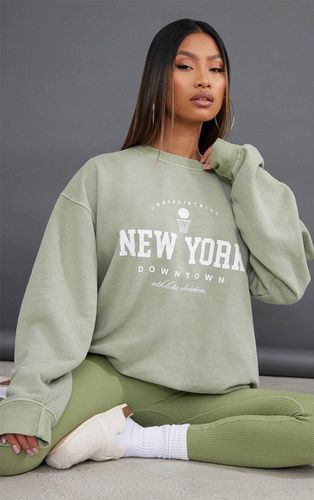 Womens Sage New York Downtown Slogan Printed Sweatshirt - - XS - NastyGal UK (+IE) - Modalova