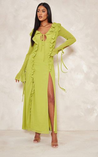 Womens Tall Lime Long Sleeve Frilled Maxi Dress - - 8 - NastyGal UK (+IE) - Modalova