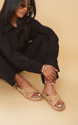 Womens Textured Cross Over Stitching Trim Footbed Sandals - 3 - NastyGal UK (+IE) - Modalova