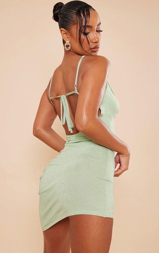 Womens Sage Glitter Knit Strappy Cowl Neck Mini Dress - - L - NastyGal UK (+IE) - Modalova