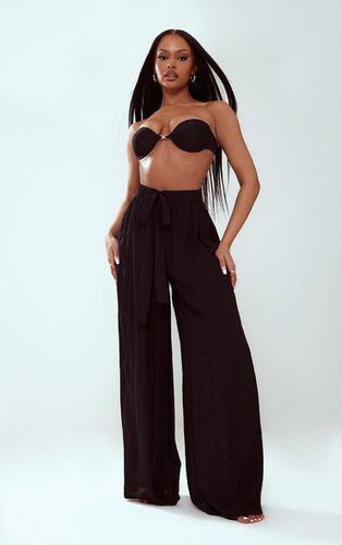 Womens Linen Look Palazzo Beach Trousers - 8 - NastyGal UK (+IE) - Modalova
