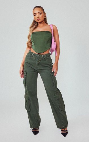 Womens Dark Khaki Cargo Pocket Toggle Hem Jeans - - 10 - NastyGal UK (+IE) - Modalova