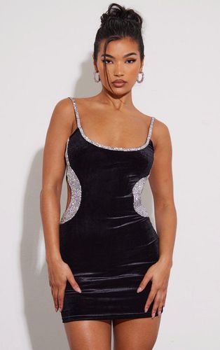 Womens Velvet Diamante Trim Detail Strappy Bodycon Dress - 16 - NastyGal UK (+IE) - Modalova