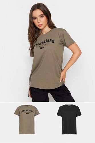 Womens Petite 2 Pack 'Copenhagen' Slogan T-Shirts - - 10 - PixieGirl - Modalova