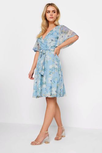 Womens Petite Floral Print Mesh Wrap Dress - - 16 - NastyGal UK (+IE) - Modalova