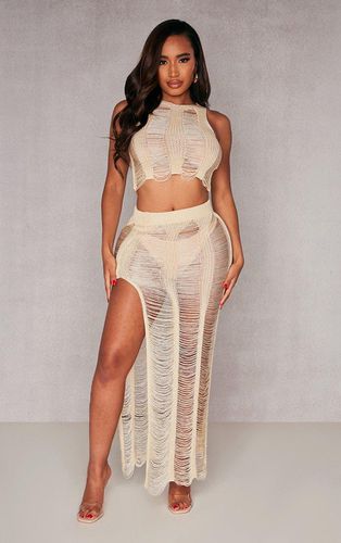 Womens Shape Cream Knit Ladder Maxi Skirt - - L - NastyGal UK (+IE) - Modalova