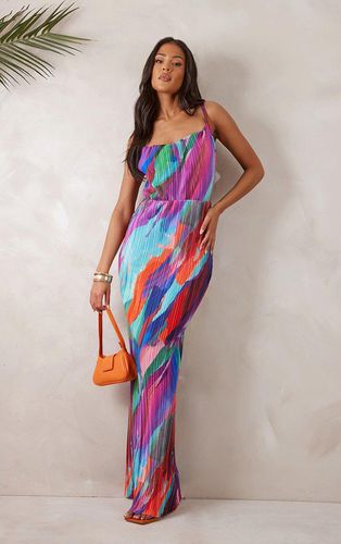 Womens Tall Abstract Print Plisse Strappy Maxi Dress - 6 - NastyGal UK (+IE) - Modalova
