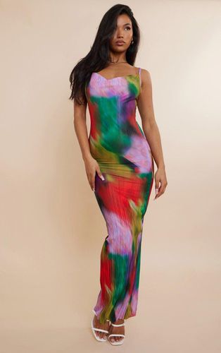 Womens Printed Plisse Strappy Maxi Dress - 4 - NastyGal UK (+IE) - Modalova