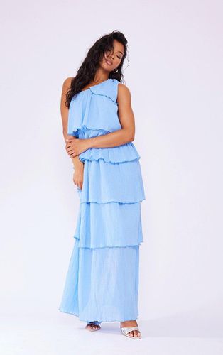 Womens Light Crinkle One Shoulder Tiered Maxi Dress - 4 - NastyGal UK (+IE) - Modalova