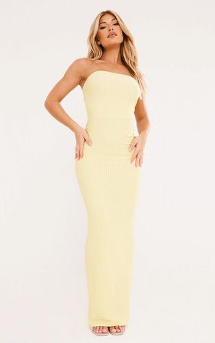 Womens Lemon Textured Bandeau Split Front Midaxi Dress - - 10 - NastyGal UK (+IE) - Modalova
