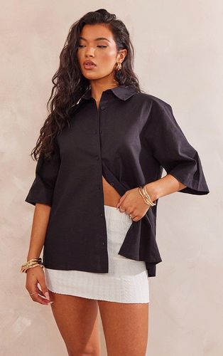 Womens Oversized Linen Feel Short Sleeve Shirt - 4 - NastyGal UK (+IE) - Modalova