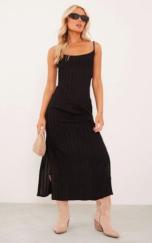Womens Linen Look Pleat Detail Split Side Midaxi Dress - 4 - NastyGal UK (+IE) - Modalova