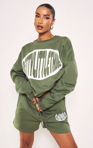 Womens Khaki Oversized Printed jumper - - M - NastyGal UK (+IE) - Modalova