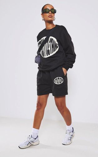 Womens Black Print Sweat Shorts - L - NastyGal UK (+IE) - Modalova
