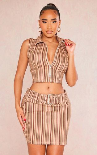 Womens Shape Retro Stripe Zip Detail Sleeveless Top - 8 - NastyGal UK (+IE) - Modalova