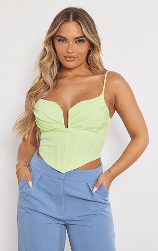 Womens Lime Strappy Pleated Bust Corset Detail Crop Top - - 4 - NastyGal UK (+IE) - Modalova