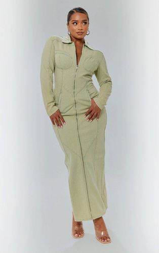 Womens Shape Washed Denim Long Sleeve Midaxi Dress - 10 - NastyGal UK (+IE) - Modalova