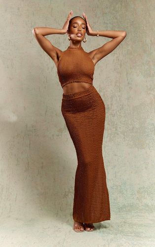Womens Textured Distressed Rib High Waist Midaxi Skirt - 4 - NastyGal UK (+IE) - Modalova