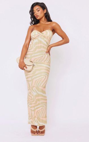 Womens Zebra Print Plisse Knot Bandeau Maxi Dress - 8 - NastyGal UK (+IE) - Modalova