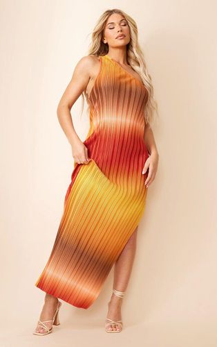 Womens Ombre Plisse One Shoulder Scoop Back Maxi Dress - 4 - NastyGal UK (+IE) - Modalova
